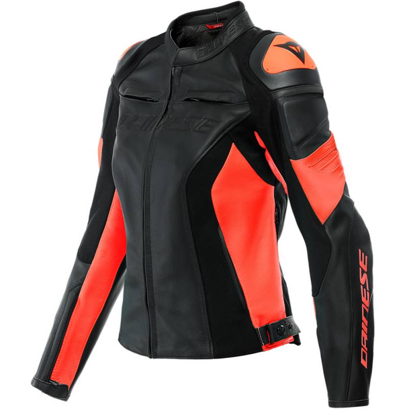 CHAQUETA DAINESE RACING 4 LADY BLACK/FLUOR RED