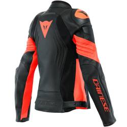 CHAQUETA DAINESE RACING 4 LADY BLACK/FLUOR RED