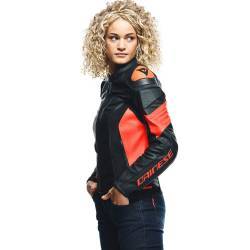 CHAQUETA DAINESE RACING 4 LADY BLACK/FLUOR RED