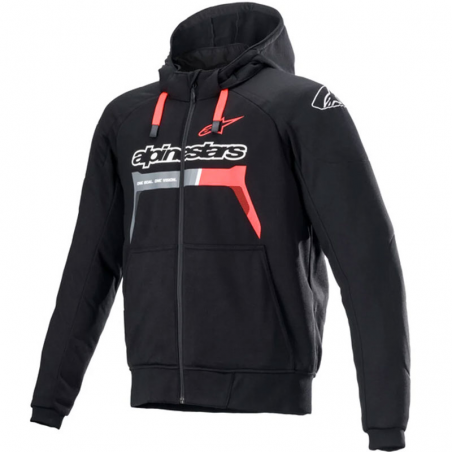 SUDADERA ALPINESTARS CHROME IGNITION BLACK/RED FLUO