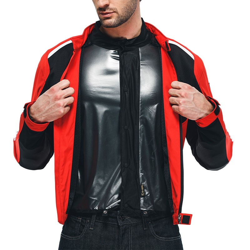 CHAQUETA DAINESE HYDRAFLUX 2 AIR D-DRY BLACK/LAVA-RED