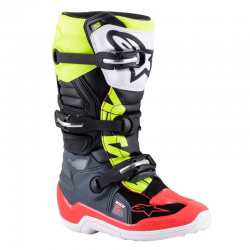 BOTAS ALPINESTARS TECH 7S JUNIOR DARK GRAY/RED FLUO/YELLOW FLUO