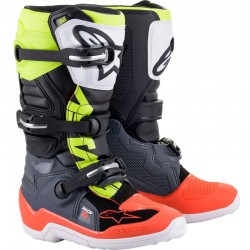 BOTAS ALPINESTARS TECH 7S JUNIOR DARK GRAY/RED FLUO/YELLOW FLUO