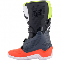 BOTAS ALPINESTARS TECH 7S JUNIOR DARK GRAY/RED FLUO/YELLOW FLUO