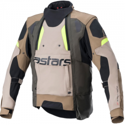 CHAQUETA ALPINESTARS HALO DRYSTAR KHAKI/SAND/YELLOW FLUO 