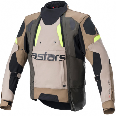 CHAQUETA ALPINESTARS HALO DRYSTAR KHAKI/SAND/YELLOW FLUO 