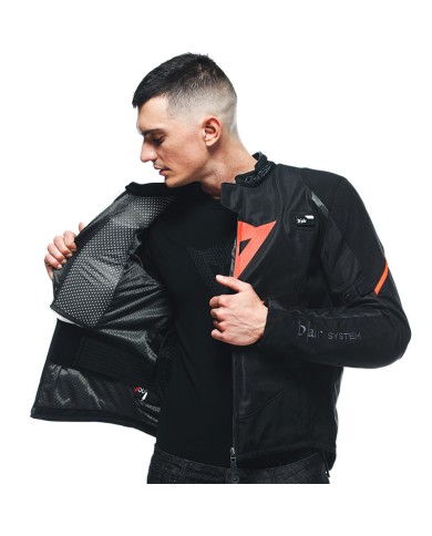 CHAQUETA DAINESE SMART JACKET LS SPORT BLACK/FLUO-RED