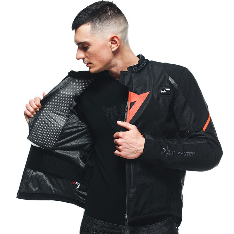 CHAQUETA DAINESE SMART JACKET LS SPORT BLACK/FLUO-RED
