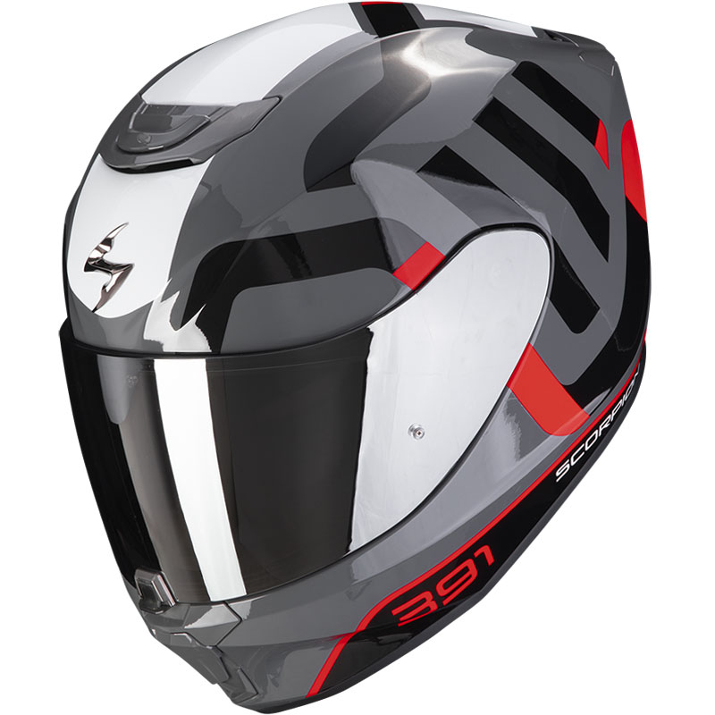 CASCO SCORPION EXO-391 AROK GRIS/ROJO