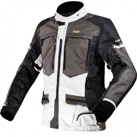 CHAQUETA LS2 NORWAY NEGRO/GRIS/AMARILLO