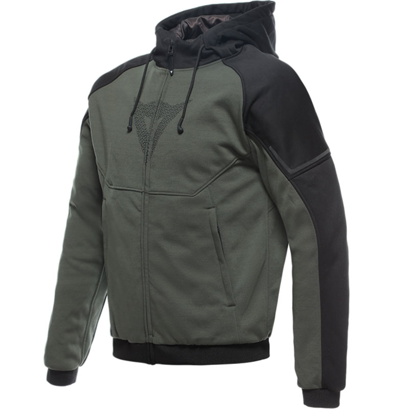 SUDADERA DAINESE DAEMON-X SAFETY HOODIE FULL ZIP GREEN/BLACK