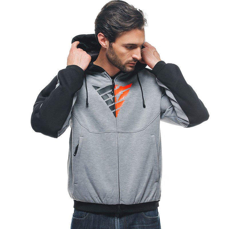 SUDADERA DAINESE DAEMON-X SAFETY HOODIE FULL ZIP GRAY/BLACK