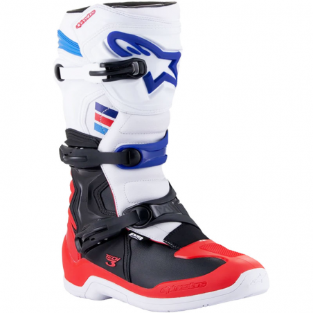 BOTAS ALPINESTARS TECH 3 WHITE/BRIGHT RED/DARK BLUE