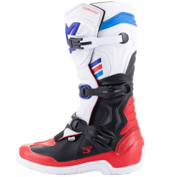 BOTAS ALPINESTARS TECH 3 WHITE/BRIGHT RED/DARK BLUE