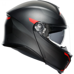 CASCO AGV TOURMODULAR FREQUENCY MATT GUNMETAL/RED