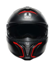 CASCO AGV TOURMODULAR FREQUENCY MATT GUNMETAL/RED