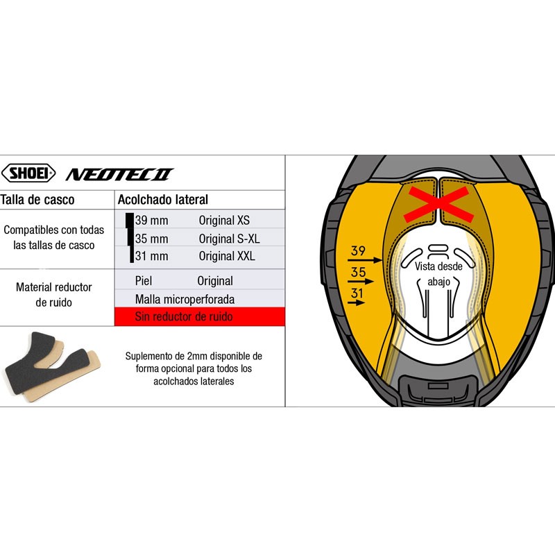 CARRILLERAS CASCO SHOEI NEOTEC 2