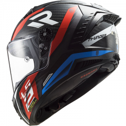 CASCO LS2 THUNDER CARBON SUPRA ECE 22.06 RED/BLUE