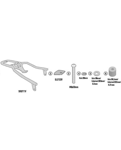 KIT DE FIJACIÓN POSTERIOR GIVI SR6711 APRILIA SR-GT/125-200