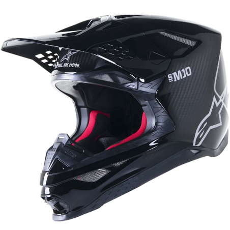 CASCO ALPINESTARS SUPERTECH CARBON S-M10 BLACK GLOSSY