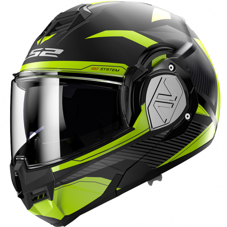 CASCO LS2 ADVANT MODULAR REVO NEGRO MATE/AMARILLO FLUOR