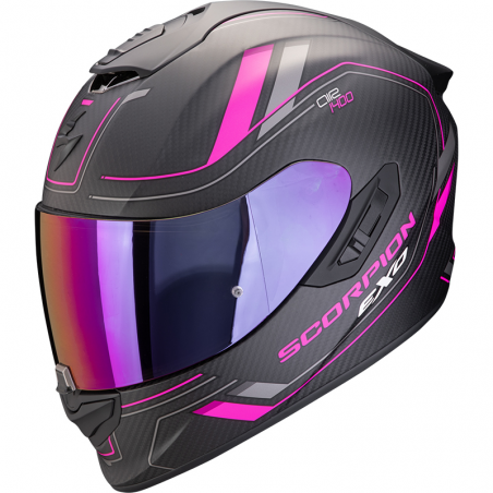 CASCO SCORPION EXO-1400 EVO II CARBON AIR MIRAGE BLACK-MATT/PINK