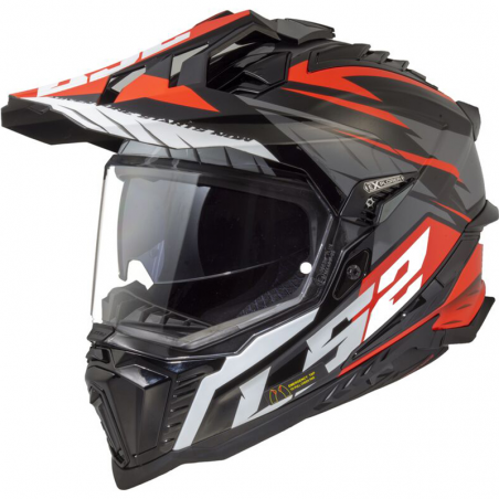 CASCO LS2 EXPLORER SPIRE NEGRO/GRIS/ROJO ECE2206