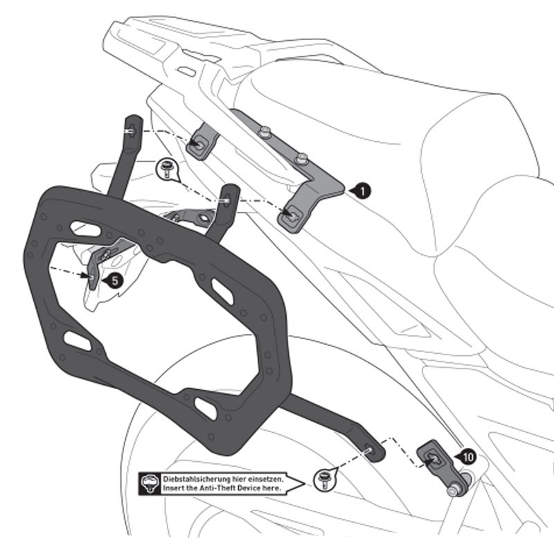 KIT DE FIJACION MALETAS LATERALES SW-MOTECH VOGE DS650 KFT.02.049.30000/B | Maletas y  Equipajes de moto | %brands%