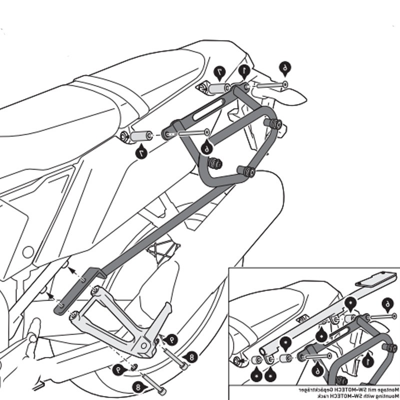 KIT DE FIJACION MALETAS LATERALES Y ALFORJAS SW-MOTECH SLC DERECHO YAMAHA HTA.06.799.11000
