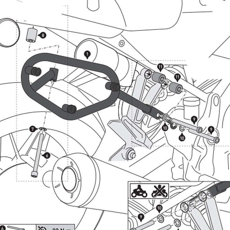 KIT DE FIJACION MALETAS LATERALES Y ALFORJAS SW-MOTECH SLC IZQUIERDO KAWASAKI HTA.08.891.10001