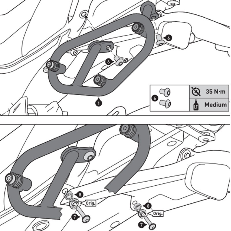 KIT DE FIJACION MALETAS LATERALES Y ALFORJAS SW-MOTECH SLC DERECHO DUCATI HTA.22.916.11000