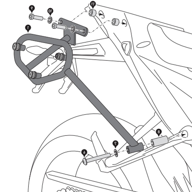 KIT DE FIJACION MALETAS LATERALES Y ALFORJAS SW-MOTECH SLC DERECHO KTM HTA.04.915.11000