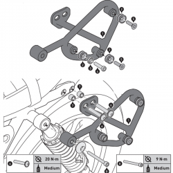 KIT DE FIJACION MALETAS LATERALES Y ALFORJAS SW-MOTECH SLC IZQUIERDO GUZZI HTA.17.797.10001