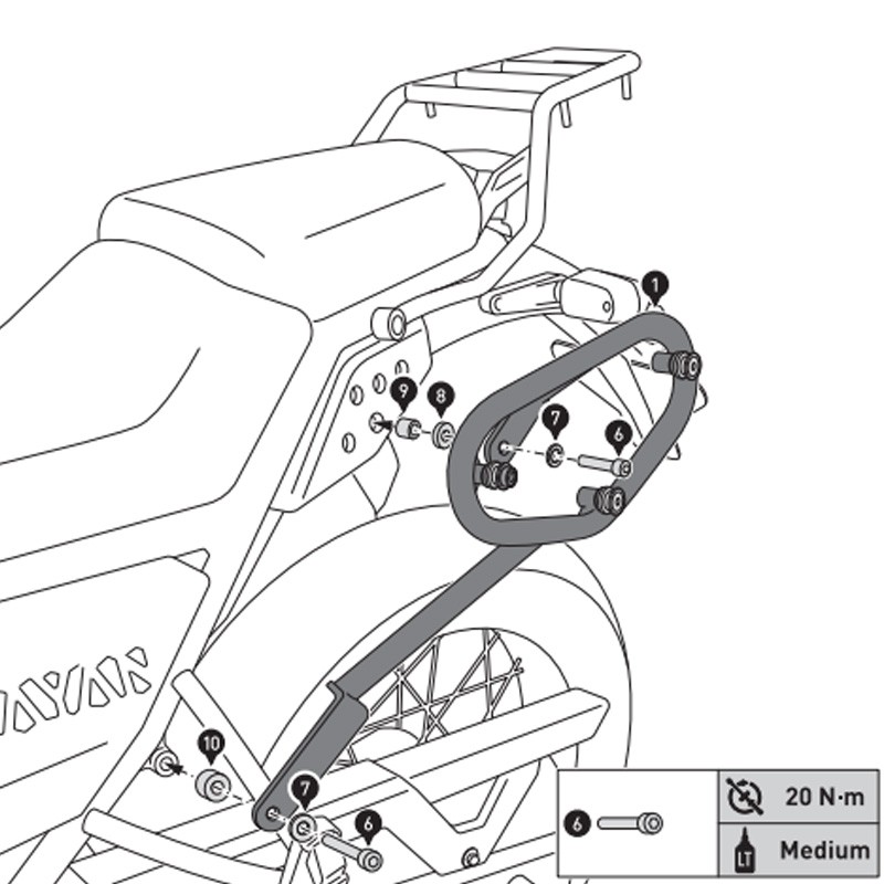 KIT DE FIJACION MALETAS LATERALES Y ALFORJAS SW-MOTECH SLC DERECHO ROYAL ENFIELD HTA.41.789.11000