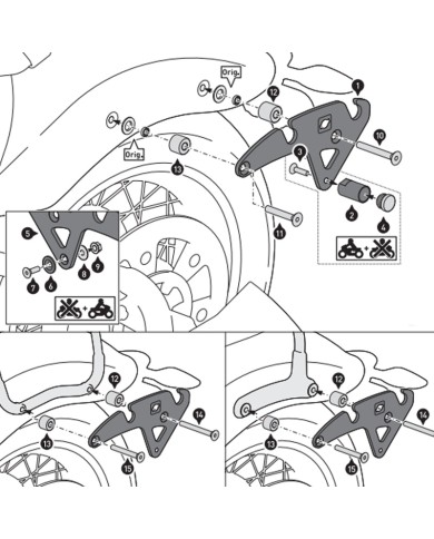 KIT DE FIJACION MALETAS LATERALES Y ALFORJAS SW-MOTECH SLH IZQUIERDO LH1 BMW HTA.07.682.10000