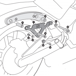 KIT DE FIJACION MALETAS LATERALES Y ALFORJAS SW-MOTECH SLH IZQUIERDO LH1 KAWASAKI HTA.08.682.10100