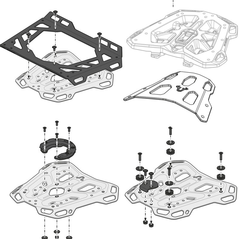 KIT DE FIJACIÓN POSTERIOR SW-MOTECH STREET-RACK BMW GPT.07.945.16000/B