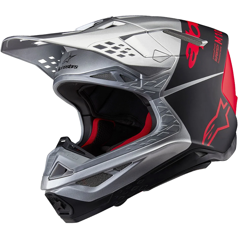 CASCO ALPINESTARS SUPERTECH S-M10 FLOOD SILVER/BLACK/ORANGE FLUO M&G R2206