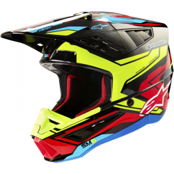 CASCO ALPINESTARS S-M5 ACTION 2 BLACK/YELLOW FLUO/BRIGHT RED ECE2206