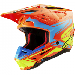 CASCO ALPINESTARS S-M5 ACTION 2 ORANGE FLUO/CYAN/YELLOW FLUO ECE2206