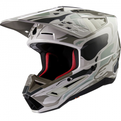 CASCO ALPINESTARS S-M5 MINERAL WARM GRAY/CELADON GREN GLOSSY ECE2206