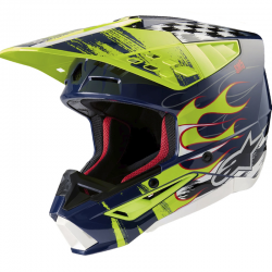 CASCO ALPINESTARS S-M5 RASH NIGHT NAVY/YELLOW FLUO GLOSSY ECE2206