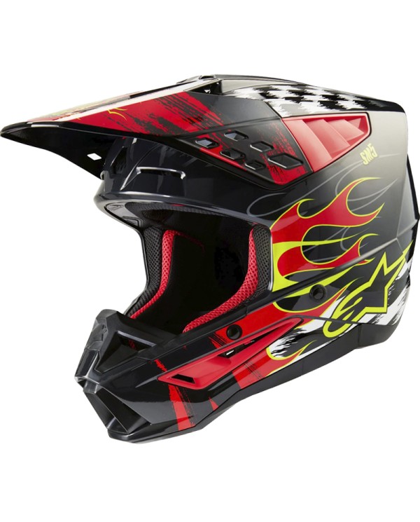 CASCO ALPINESTARS S-M5 RASH DARK GRAY/BRIGHT RED GLOSSY ECE2206