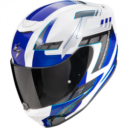 CASCO SCORPION EXO-391 CAPTOR MATT WHITE-BLUE