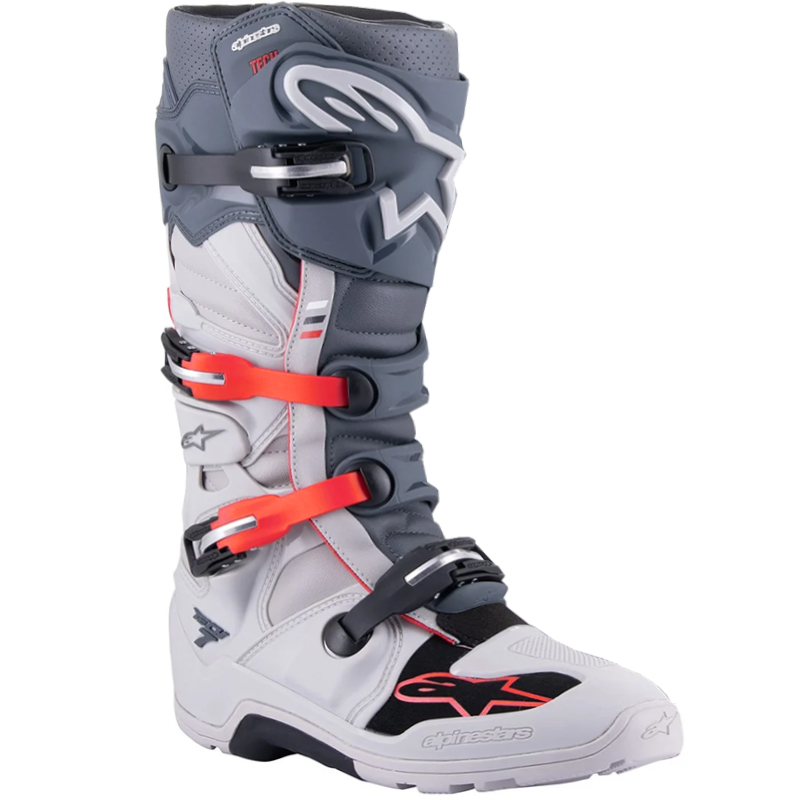 BOTAS ALPINESTARS TECH 7 ENDURO LIGH GRAY/DARK GRAY/BRIGHT RED