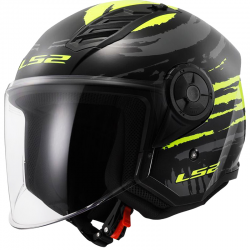 CASCO LS2 AIRFLOW II BRUSH NEGRO/AMARILLO FLUOR