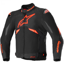 CHAQUETA ALPINESTARS T-GP R V3 DRYSTAR BLACK/RED FLUO/WHITE