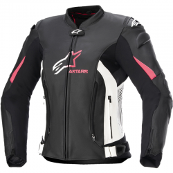 CHAQUETA ALPINESTARS STELLA GP PLUS V4 LADY BLACK/WHITE/DIVA PINK