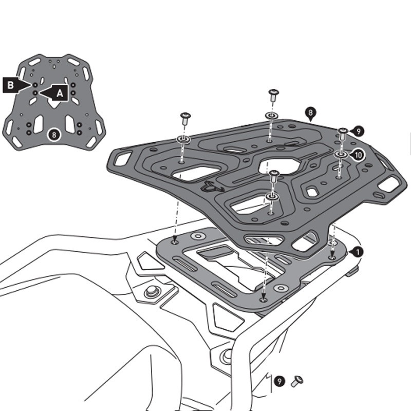 KIT DE FIJACIÓN POSTERIOR SW-MOTECH ADVENTURE-RACK BMW GPT.07.897.19000/B