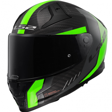 CASCO LS2 VECTOR II CARBON GRID MATT BLACK/FLUO GREEN